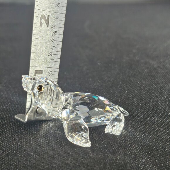 Swarovski Crystal Baby Sea Lion Figurine Retired Piece From Aquatic World Group - Picture 9 of 9